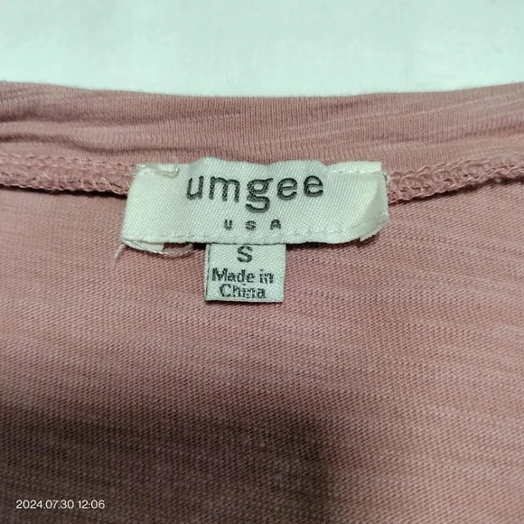 Umgee Sz Small Top Dusty Pink Flutter Ruffle Sleeves Boho Peasant Lightweight - Picture 6 of 10